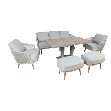 Trädgårdsmöbelset Bränor 6 delar - beige - Utemöbler - Balkong - Balkongmöbler - Balkonggrupper