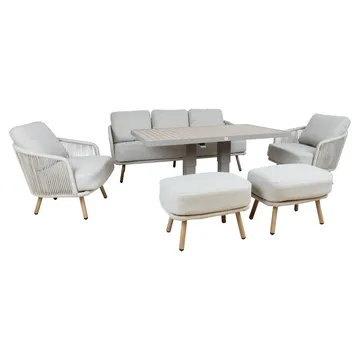 Trädgårdsmöbelset Bränor 6 delar - beige - Utemöbler - Balkong - Balkongmöbler - Balkonggrupper