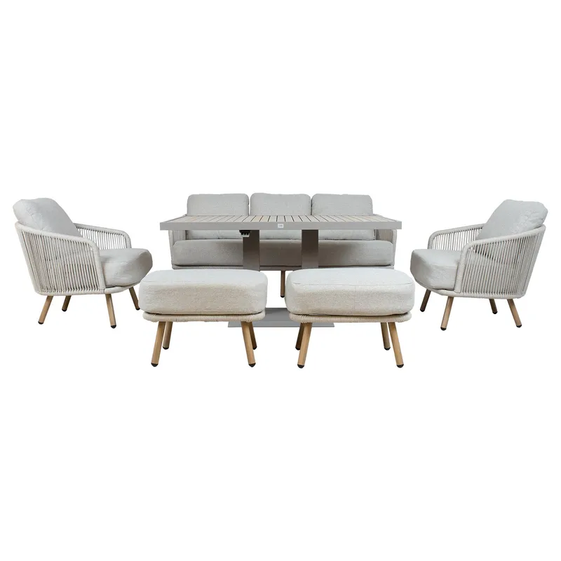Trädgårdsmöbelset Bränor 6 delar - beige - Utemöbler - Balkong - Balkongmöbler - Balkonggrupper