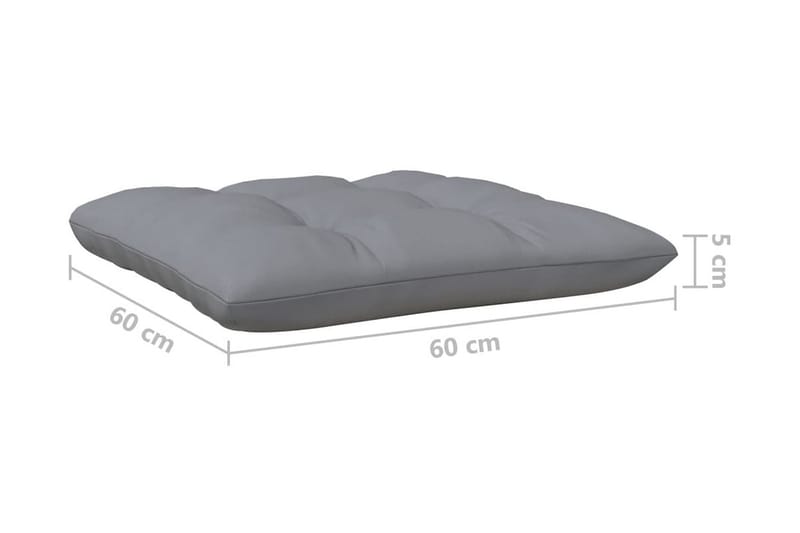 Trädgårdssoffa 5-sits med grå dynor massiv furu - Grå - Utemöbler - Utesoffor & bänkar - Loungesoffa