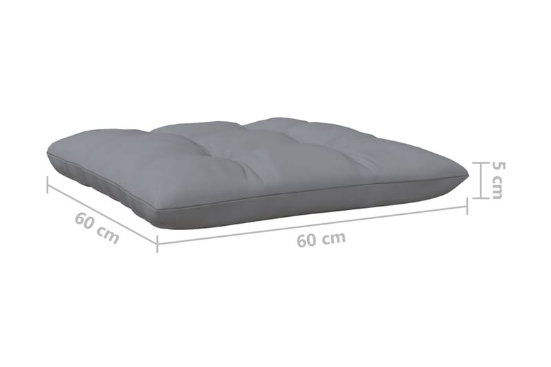 Trädgårdssoffa 5-sits med grå dynor massiv furu - Grå - Utemöbler - Utesoffor & bänkar - Loungesoffa