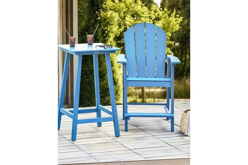 Trädgårdsstol Adirondack - Blå, 58x71x124 cm - Utemöbler - Balkong - Balkongmöbler - Balkongstolar