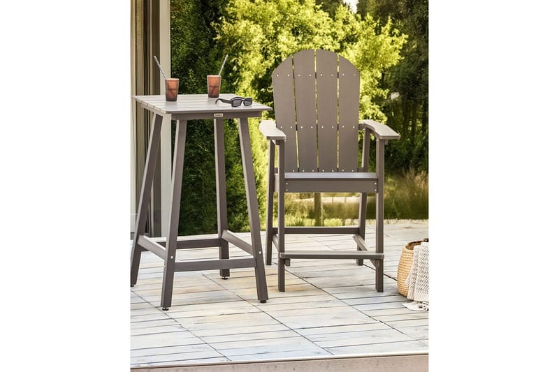 Trädgårdsstol Adirondack - Grå, 58x71x124 cm - Utemöbler - Balkong - Balkongmöbler - Balkongstolar