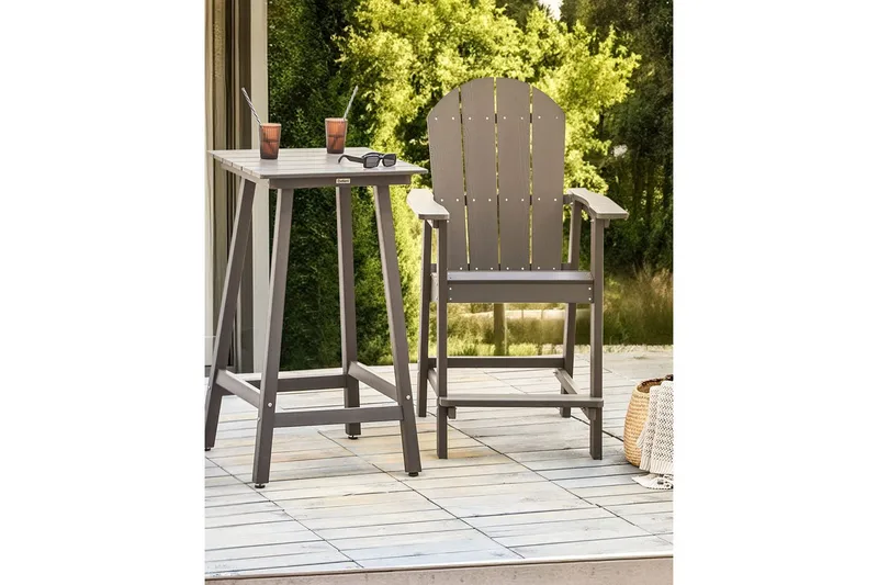 Trädgårdsstol Adirondack - Grå, 58x71x124 cm - Utemöbler - Balkong - Balkongmöbler - Balkongstolar