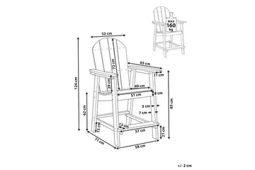 Trädgårdsstol Adirondack - Röd, 58x71x124 cm - Utemöbler - Balkong - Balkongmöbler - Balkongstolar