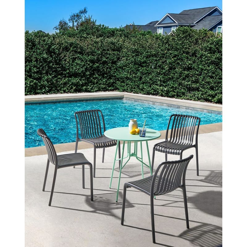 Trädgårdsstol Ariccia 4-pack - Svart - Utemöbler - Balkong - Balkongmöbler - Balkongstolar