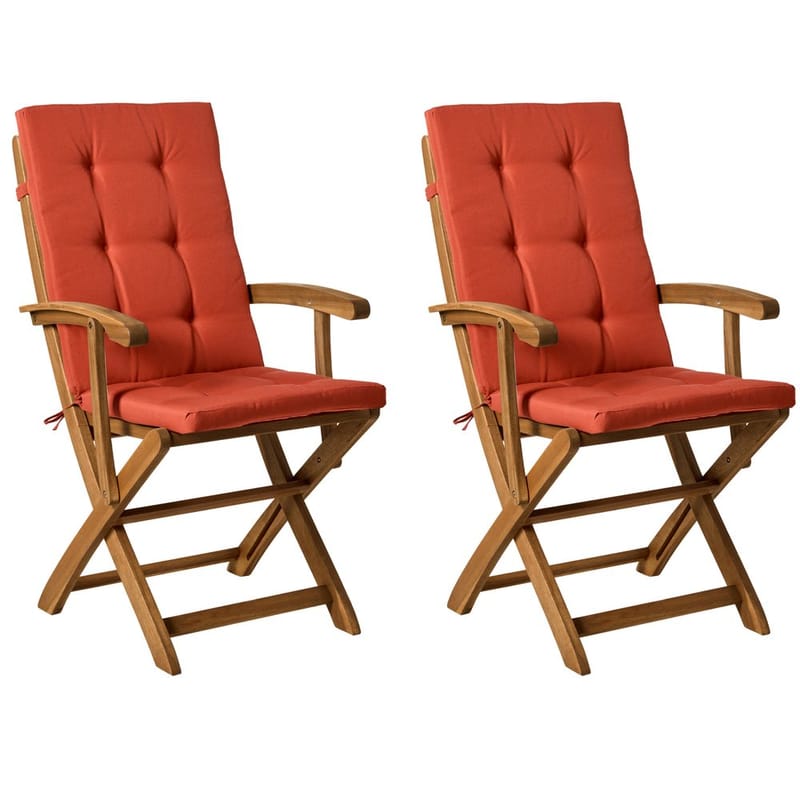 Trädgårdsstol Maui Premium 2-pack - Ljus trä, röd - Utemöbler - Balkong - Balkongmöbler - Balkongstolar