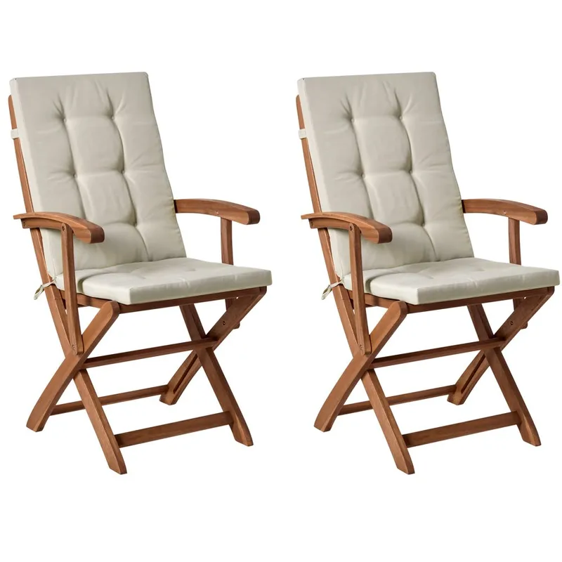 Trädgårdsstol Maui Premium 2-pack - Ljus trä, Taupe - Utemöbler - Balkong - Balkongmöbler - Balkongstolar