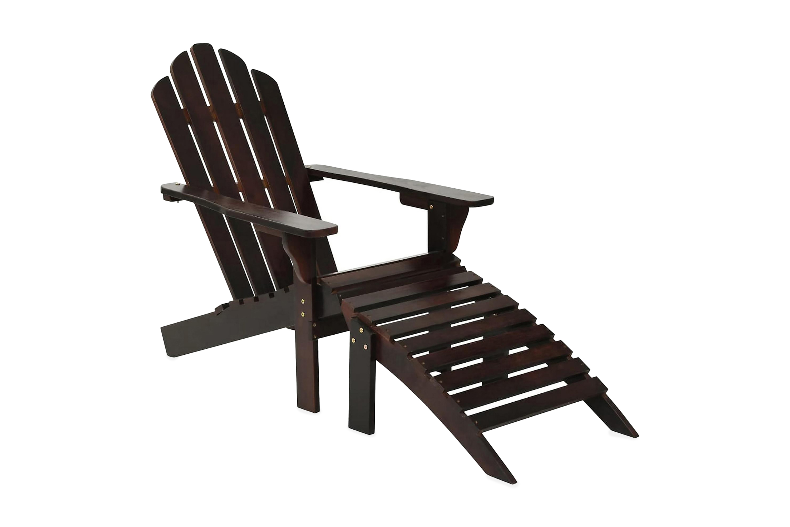 Trädgårdsstol med ottoman trä brun – Brun