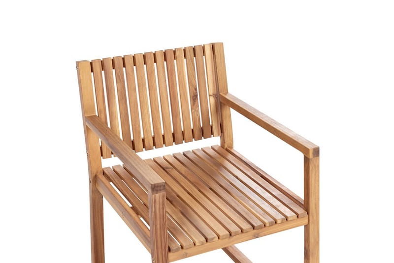 Trädgårdsstol Sassari II - Ljus trä, blå, vit - Utemöbler - Balkong - Balkongmöbler - Balkongstolar