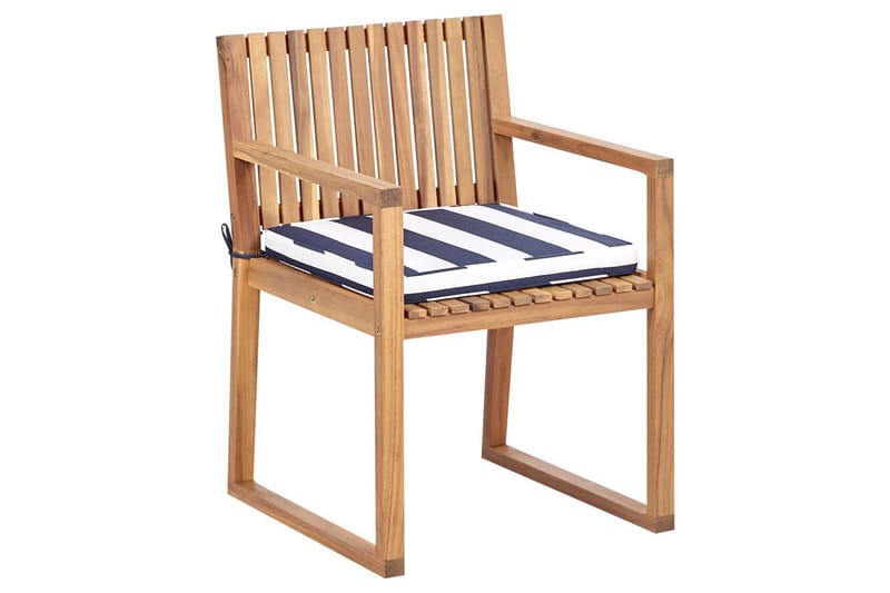 Trädgårdsstol Sassari II - Ljus trä, blå, vit - Utemöbler - Balkong - Balkongmöbler - Balkongstolar