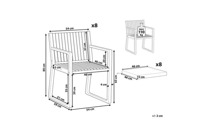 Trädgårdsstol Sassari II - Ljus trä, blå - Utemöbler - Balkong - Balkongmöbler - Balkongstolar