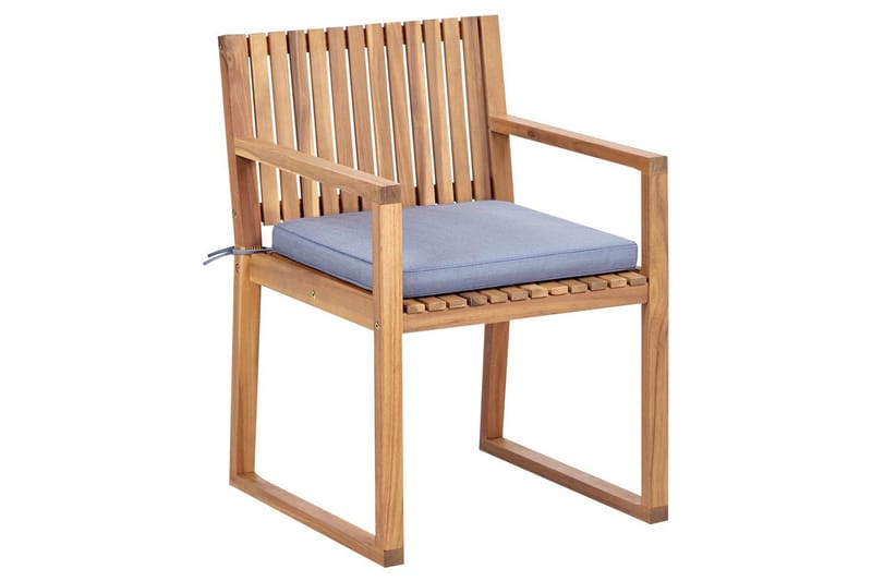 Trädgårdsstol Sassari II - Ljus trä, blå - Utemöbler - Balkong - Balkongmöbler - Balkongstolar