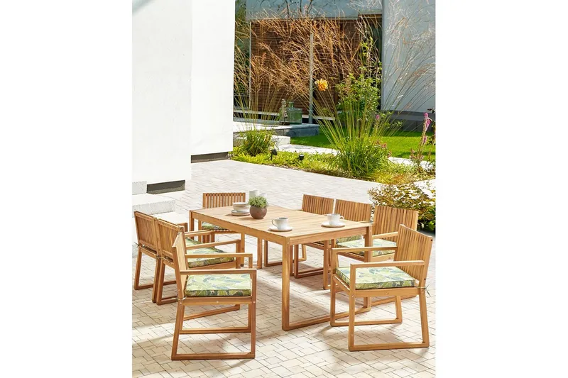 Trädgårdsstol Sassari II - Ljus trä, grön - Utemöbler - Balkong - Balkongmöbler - Balkongstolar