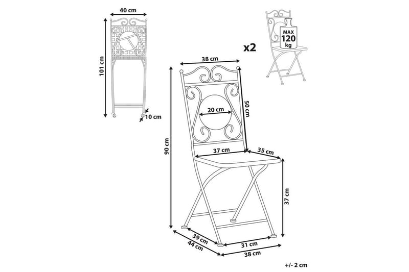 Trädgårdsstol set om 2 Carpino - Utemöbler - Balkong - Balkongmöbler - Balkongstolar