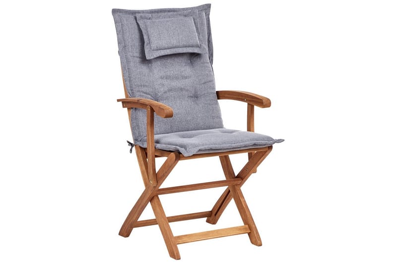 Trädgårdsstol set om 2 Maui II - Ljus trä, grå - Utemöbler - Balkong - Balkongmöbler - Balkongstolar