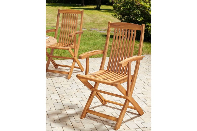 Trädgårdsstol set om 2 Maui II - Ljus trä - Utemöbler - Balkong - Balkongmöbler - Balkongstolar