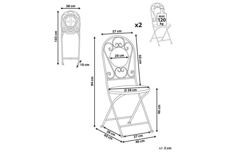 Trädgårdsstol set om 2 Spello - Utemöbler - Balkong - Balkongmöbler - Balkongstolar