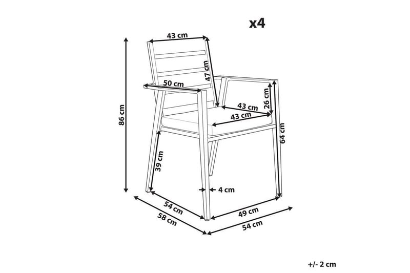 Trädgårdsstol set om 4 Taviano - Utemöbler - Balkong - Balkongmöbler - Balkongstolar