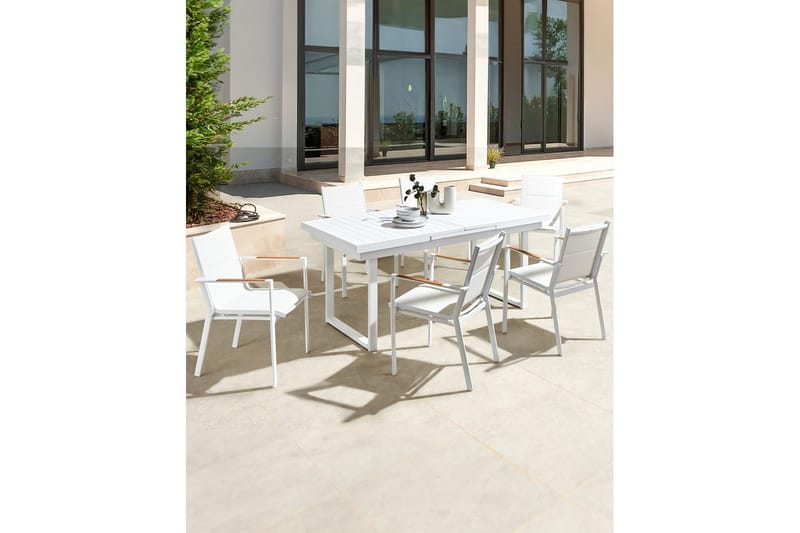 Trädgårdsstol set om 6 Busseto - Vit - Utemöbler - Balkong - Balkongmöbler - Balkongstolar