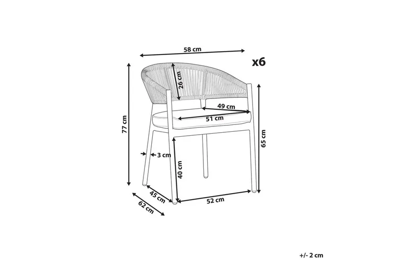 Trädgårdsstol set om 6 Flavia - Utemöbler - Balkong - Balkongmöbler - Balkongstolar