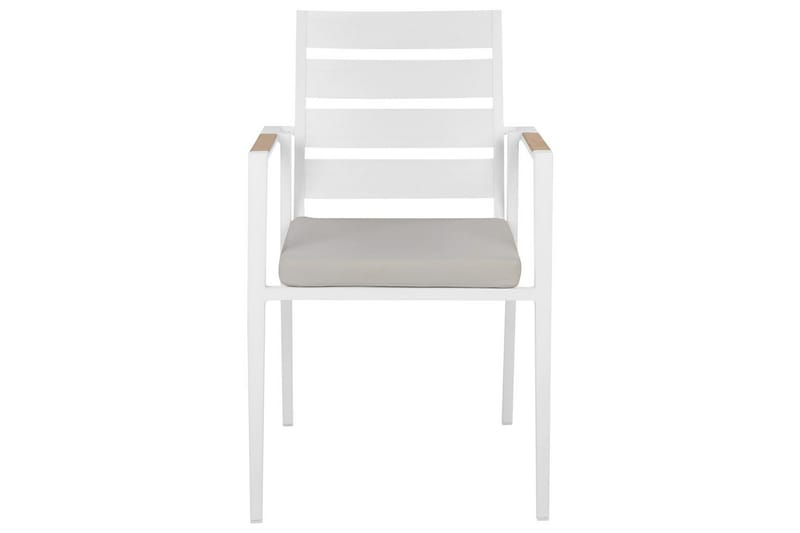 Trädgårdsstol set om 6 Taviano - Vitt, grått, ljust trä - Utemöbler - Balkong - Balkongmöbler - Balkongstolar