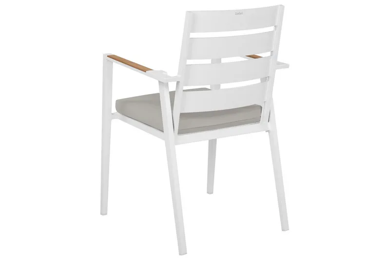 Trädgårdsstol set om 6 Taviano - Vitt, grått, ljust trä - Utemöbler - Balkong - Balkongmöbler - Balkongstolar
