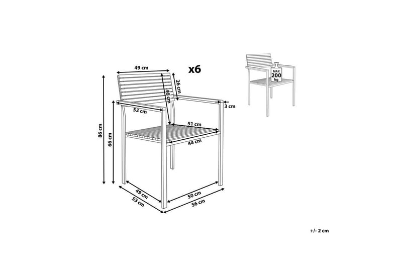 Trädgårdsstol set om 6 Viareggio - Utemöbler - Balkong - Balkongmöbler - Balkongstolar