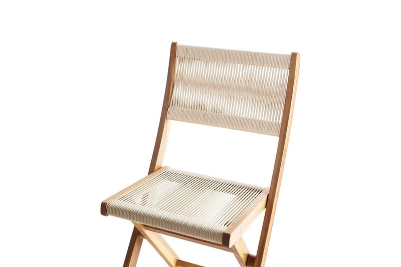 Trädgårdsstol Prossedi set om 2 Beige/ljust trä - Beige/ljust trä - Utemöbler - Balkong - Balkongmöbler - Balkongstolar