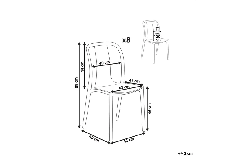 Ugento Matstol Utomhus - Vit/Grå - Utemöbler - Balkong - Balkongmöbler - Balkongstolar