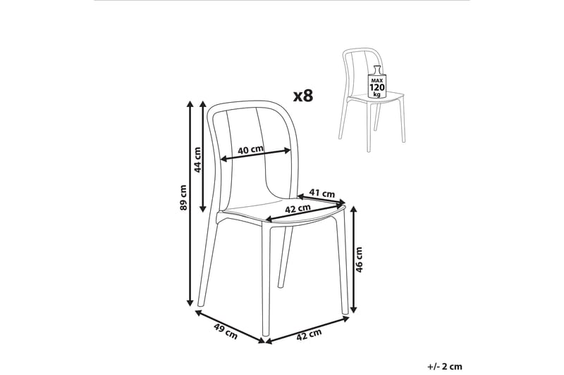 Ugento Matstol Utomhus - Vit/Grå - Utemöbler - Balkong - Balkongmöbler - Balkongstolar