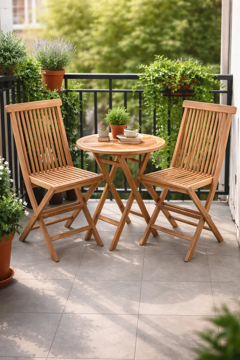 Utegrupp Milano litet kaffeset - natur - Utemöbler - Balkong - Balkongmöbler - Balkonggrupper