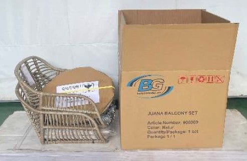 Utemöbelgrupp Juana balkong - Beige - Utemöbler - Balkong - Balkongmöbler - Balkonggrupper