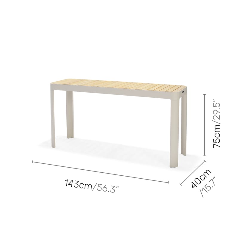 Utomhus balkongset Portals balkongbord + 2 carver carver-stolar - ljus ecru/korallsand - Utemöbler - Balkong - Balkongmöbler - Balkonggrupper