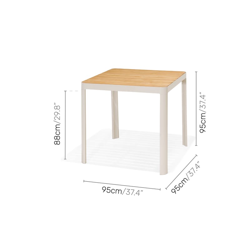 Utomhus barset Portals barbord + 4 barstolar - ljus ecru/korallsand - Utemöbler - Utestolar & fåtöljer - Barstol utomhus