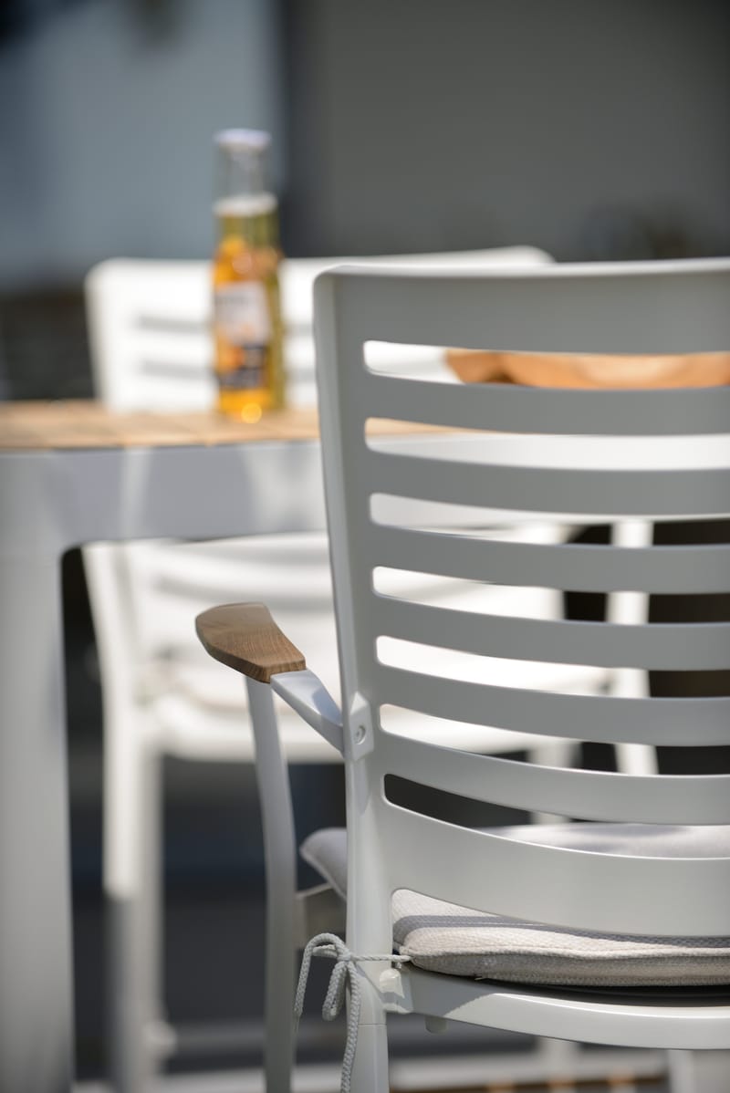 Utomhus barset Portals barbord + 4 barstolar - ljus ecru/korallsand - Utemöbler - Utestolar & fåtöljer - Barstol utomhus