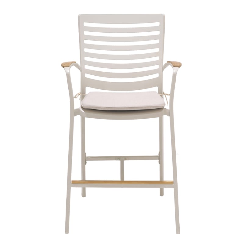 Utomhus barset Portals barbord + 4 barstolar - ljus ecru/korallsand - Utemöbler - Utestolar & fåtöljer - Barstol utomhus