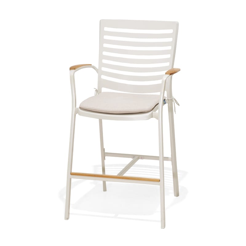 Utomhus barset Portals barbord + 4 barstolar - ljus ecru/korallsand - Utemöbler - Utestolar & fåtöljer - Barstol utomhus