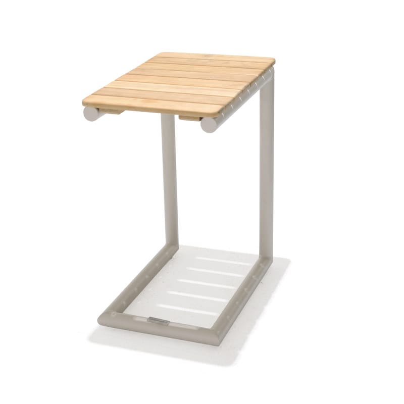 Utomhus modulset Portals 2-sitssoffa + C-format sidobord - beige/trä - Utemöbler - Balkong - Balkongmöbler - Balkonggrupper