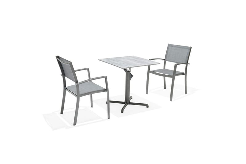 Utomhusmöbelgrupp Lifestyle Garden Solana bistro bord + 2 x stapelbarfotölj - Utemöbler - Balkong - Balkongmöbler - Balkonggrupper