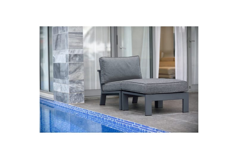 Utomhusmöbelgrupp Lifestyle Garden PALAU Sidostol + ottoman + sidobord 60 cm - Utemöbler - Balkong - Balkongmöbler - Balkonggrupper