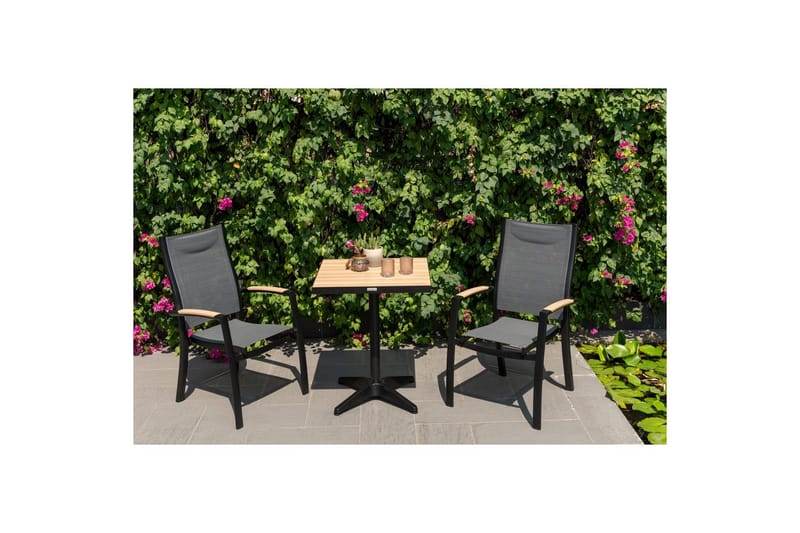 Utomhusmöbelgrupp Lifestyle Garden Panama 2x stapelbarfotölj & bistro bord - Utemöbler - Balkong - Balkongmöbler - Balkonggrupper