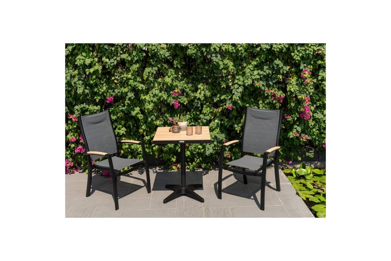 Utomhusmöbelgrupp Lifestyle Garden Panama 2x stapelbarfotölj & bistro bord - Utemöbler - Balkong - Balkongmöbler - Balkonggrupper