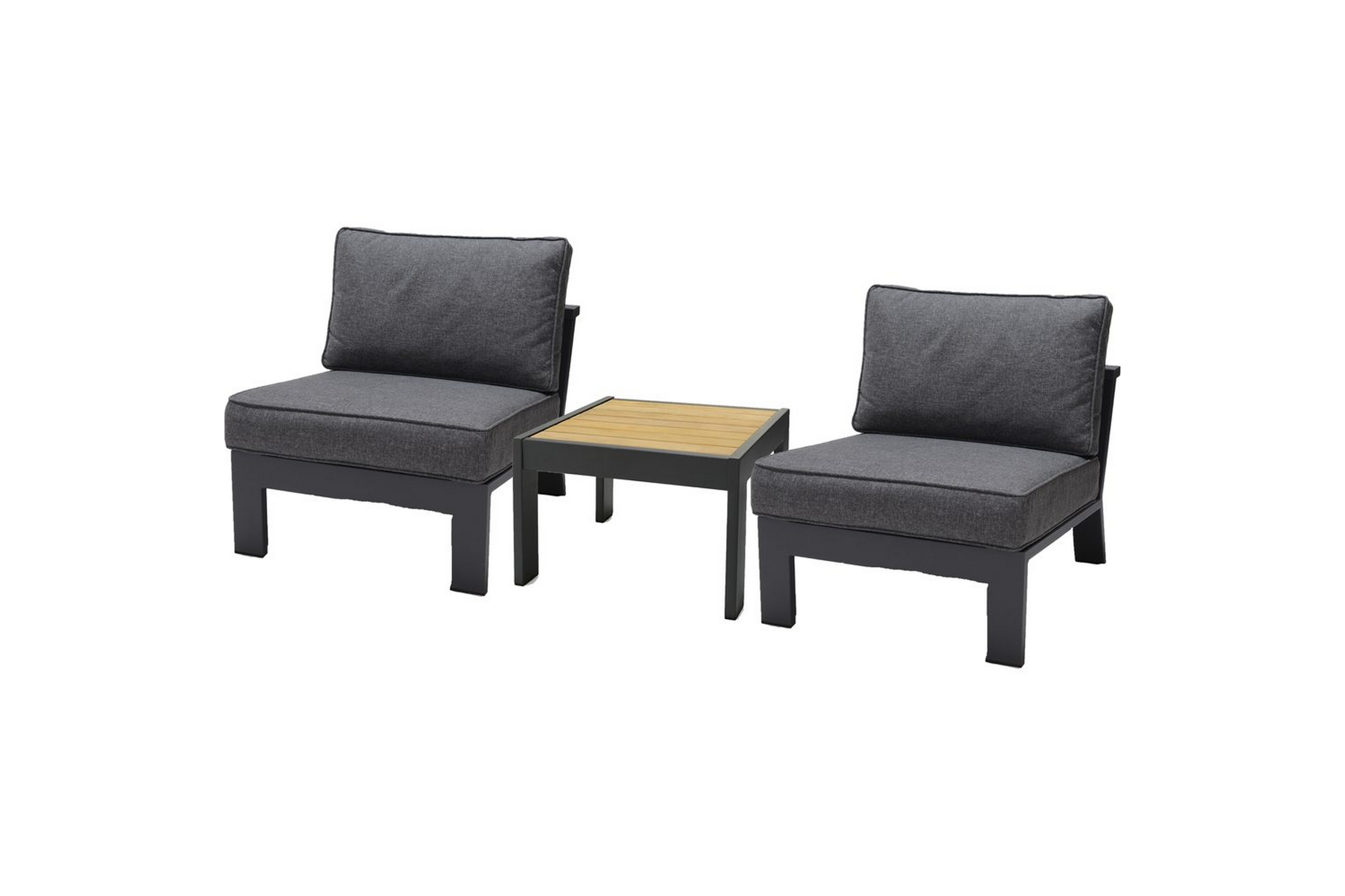 utomhusmöbelgrupp lifestyle garden palau 2x sidostol + sidobord 60 cm -