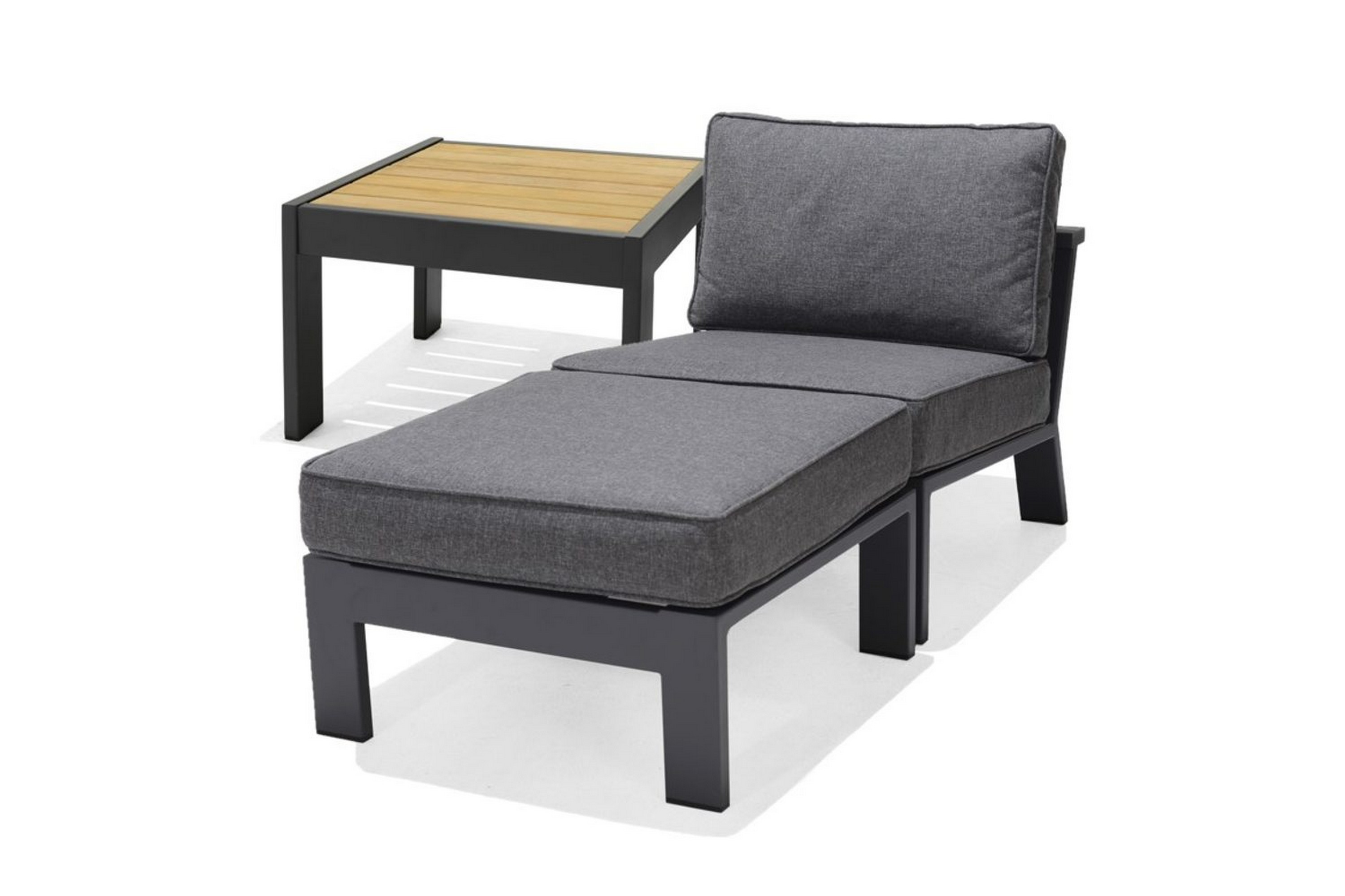 utomhusmöbelgrupp lifestyle garden palau sidostol + ottoman + sidobord 60 cm -
