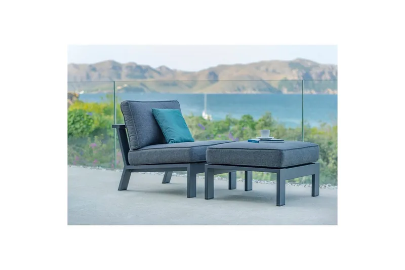 Utomhusmöbelgrupp Lifestyle Garden PALAU Sidostol + ottoman + sidobord 60 cm - Utemöbler - Balkong - Balkongmöbler - Balkonggrupper