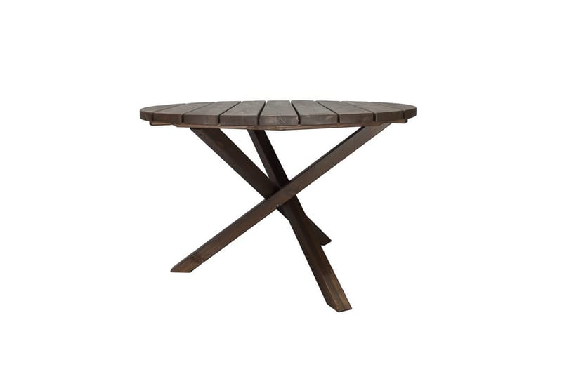 Utomhusmöbelgrupp Ø 112 cm bord & 4 Levanto grå stolar Brun - Brun - Utemöbler - Utegrupp - Matgrupper utomhus