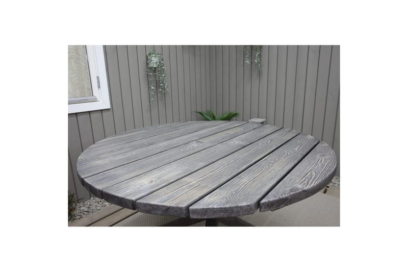 Utomhusmöbelgrupp Ø 112 cm bord & 4 Levanto grå stolar Grå - Grå - Utemöbler - Balkong - Balkongmöbler - Balkonggrupper