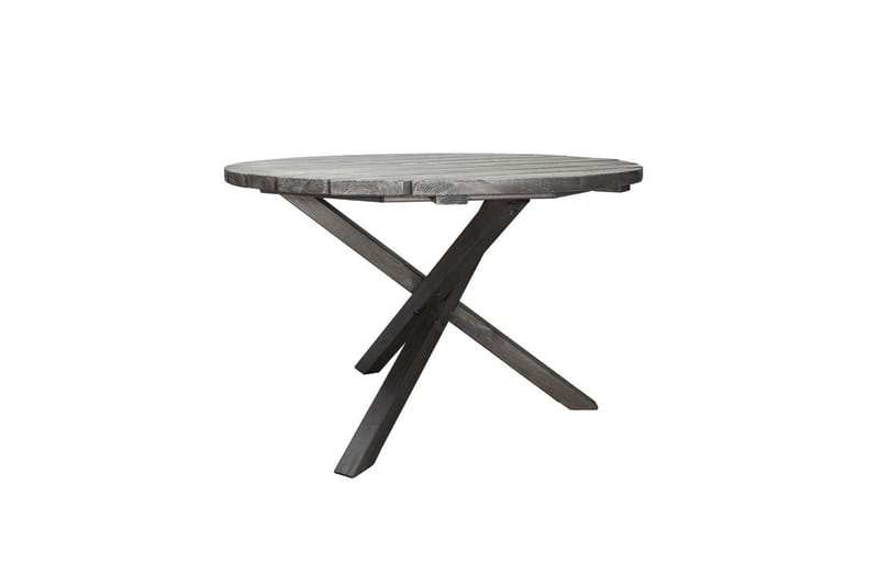 Utomhusmöbelgrupp Ø 112 cm bord & 4 Levanto grå stolar Grå - Grå - Utemöbler - Utegrupp - Matgrupper utomhus