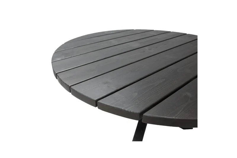 Utomhusmöbelgrupp Ø 112 cm bord & 4 Levanto grå stolar Svart - Svart - Utemöbler - Balkong - Balkongmöbler - Balkonggrupper